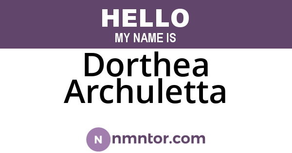 Dorthea Archuletta
