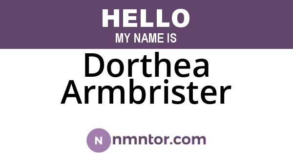 Dorthea Armbrister