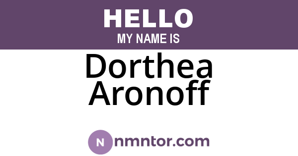 Dorthea Aronoff