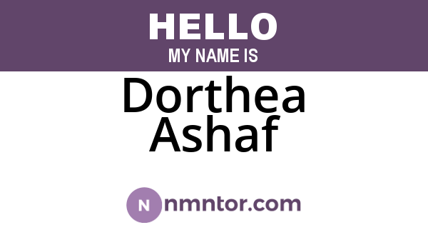 Dorthea Ashaf