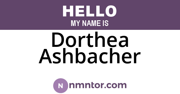 Dorthea Ashbacher