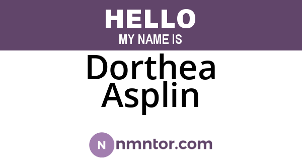 Dorthea Asplin