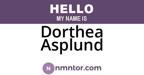 Dorthea Asplund