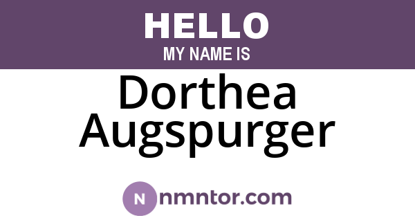Dorthea Augspurger