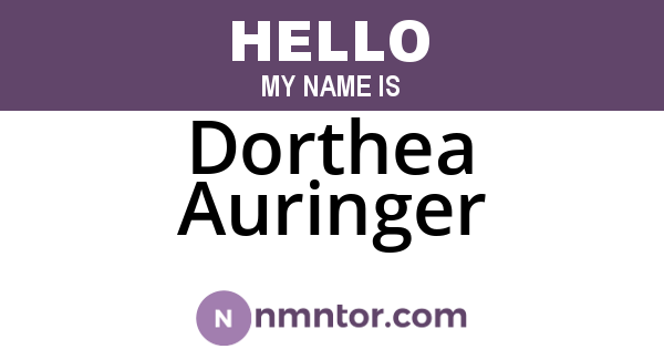 Dorthea Auringer