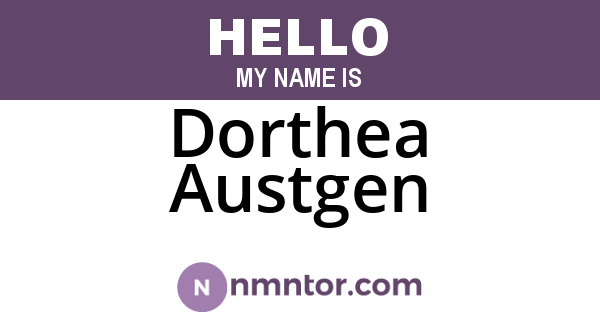 Dorthea Austgen