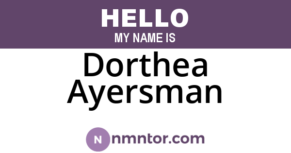 Dorthea Ayersman