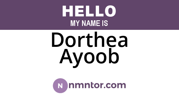 Dorthea Ayoob