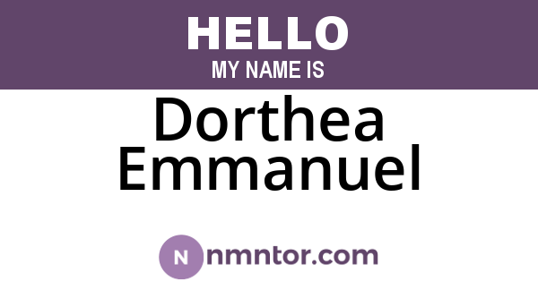 Dorthea Emmanuel