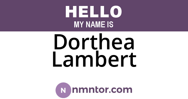 Dorthea Lambert