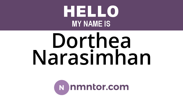 Dorthea Narasimhan