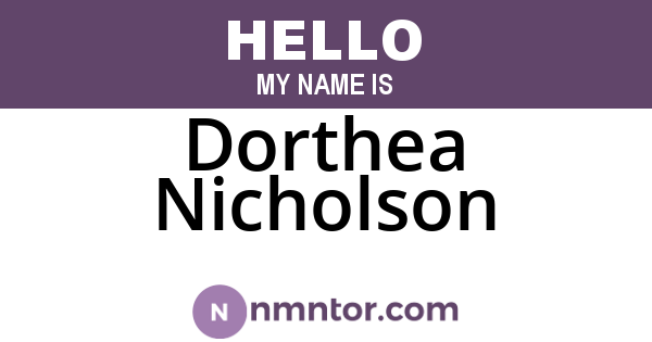 Dorthea Nicholson
