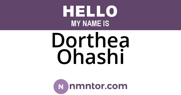 Dorthea Ohashi