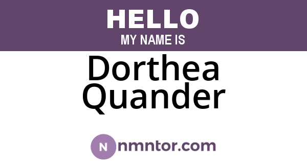 Dorthea Quander