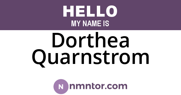 Dorthea Quarnstrom