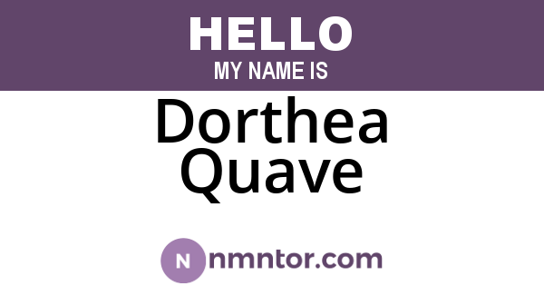 Dorthea Quave
