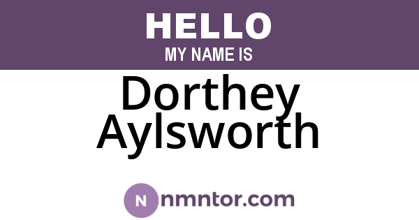 Dorthey Aylsworth
