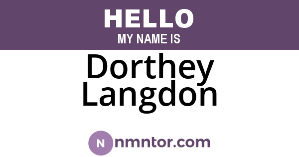 Dorthey Langdon