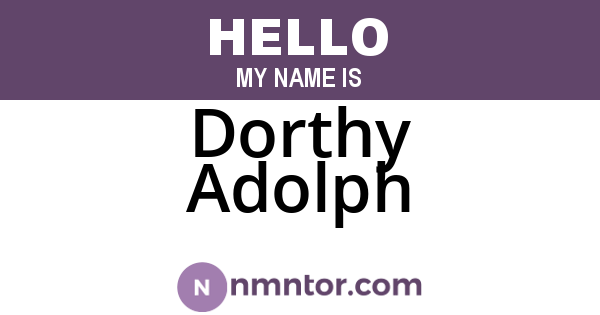 Dorthy Adolph