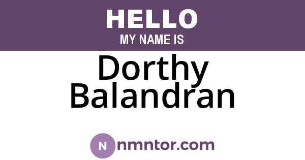 Dorthy Balandran