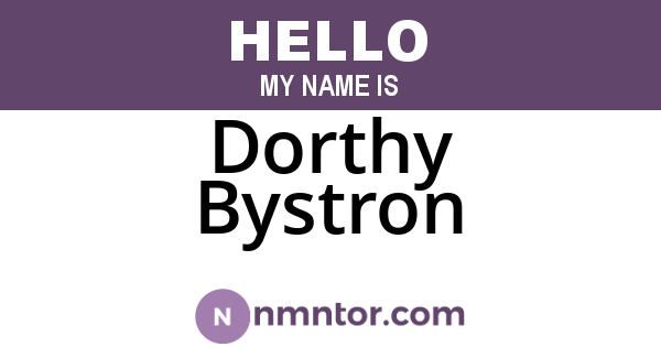 Dorthy Bystron