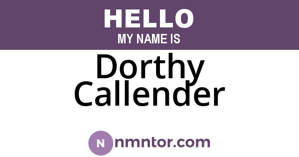 Dorthy Callender