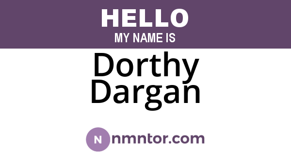 Dorthy Dargan