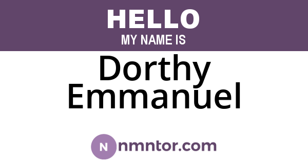 Dorthy Emmanuel