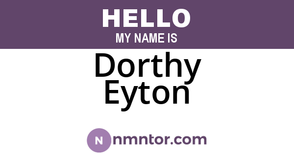 Dorthy Eyton