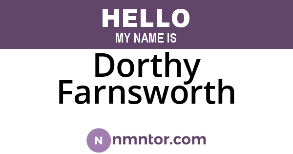 Dorthy Farnsworth