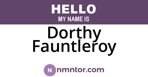 Dorthy Fauntleroy