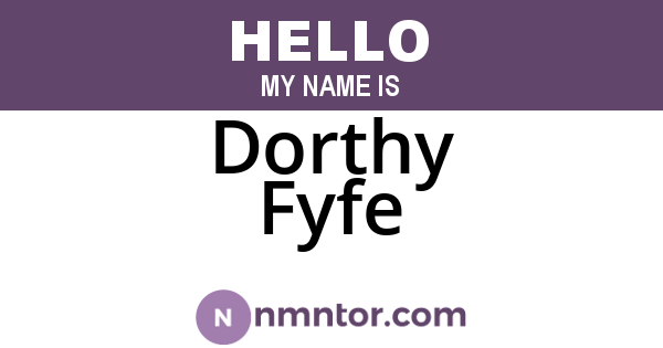 Dorthy Fyfe