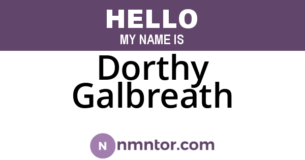 Dorthy Galbreath