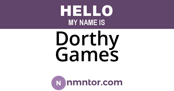 Dorthy Games