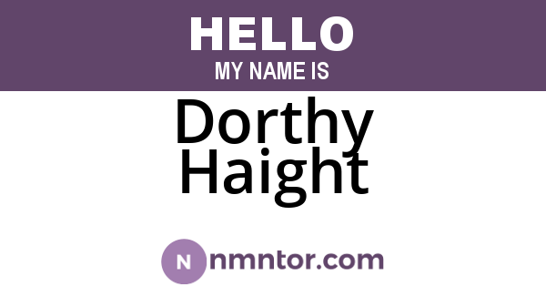 Dorthy Haight