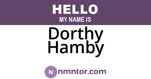 Dorthy Hamby