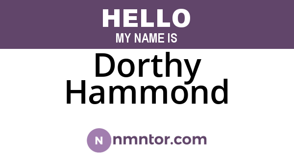 Dorthy Hammond