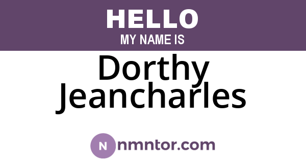 Dorthy Jeancharles