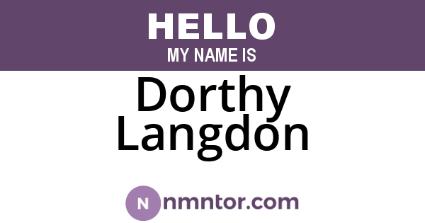Dorthy Langdon