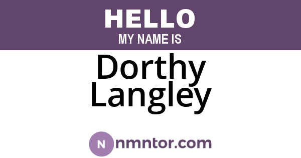 Dorthy Langley