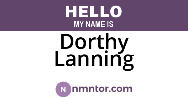 Dorthy Lanning