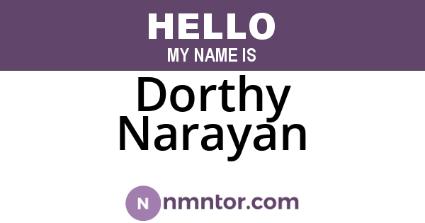 Dorthy Narayan
