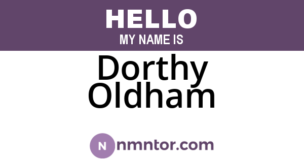 Dorthy Oldham