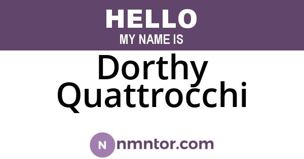 Dorthy Quattrocchi