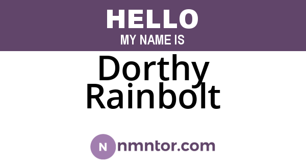 Dorthy Rainbolt