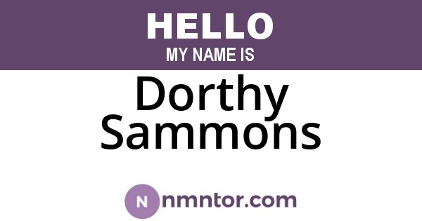 Dorthy Sammons