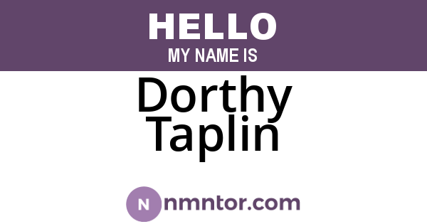 Dorthy Taplin