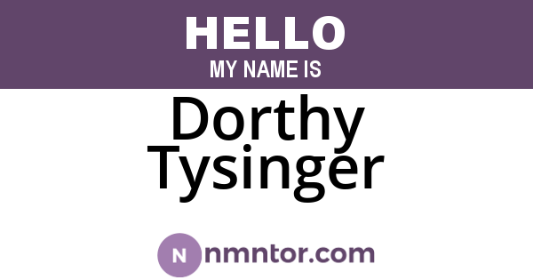 Dorthy Tysinger