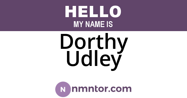 Dorthy Udley