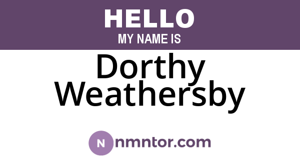 Dorthy Weathersby